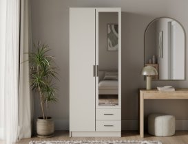 ADRK - Garderobna omara Arvio 80 cm - kašmir/črni ročaji