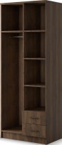 ADRK - Garderobna omara Arvio 80 cm - oreh/črni ročaji
