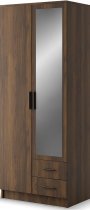 ADRK - Garderobna omara Arvio 80 cm - oreh/črni ročaji