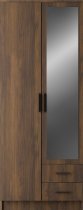 ADRK - Garderobna omara Arvio 80 cm - oreh/črni ročaji