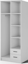 ADRK - Garderobna omara Novaro 80 cm - bela/črni ročaji