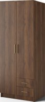 ADRK - Garderobna omara Novaro 80 cm - oreh/zlati ročaji