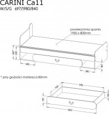 Dolmar - Postelja Carini CA11 - 80x195 cm