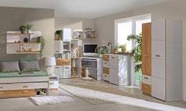 Mladinska soba Lorento - bela/hrast - 3 sestav