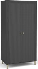 Garderobna omara Mossa MO1 - viski hrast/črni