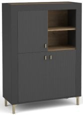 Komoda Mossa MO5 - viski hrast/črna