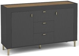 Komoda Mossa MO6 - viski hrast/črna