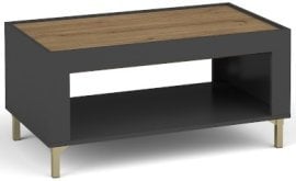 Klubska miza Mossa MO9 - viski hrast/črna