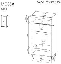 Dolmar - Garderobna omara Mossa MO1 - viski hrast/bela