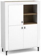 Komoda Mossa MO5 - viski hrast/bela