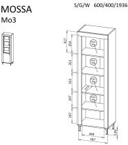 Dolmar - Vitrina Mossa MO3 - viski hrast/kašmir