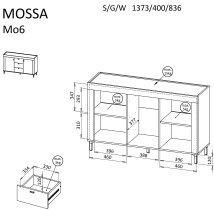 Dolmar - Komoda Mossa MO6 - viski hrast/kašmir