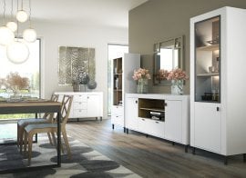 Dnevna soba Mossa - viski hrast/bel mat - 1 sestav