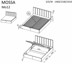 Dolmar - Postelja Mossa 140x200 cm - MO12 - Cloud 82