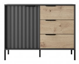 Komoda Rave mala - Črna/Artisan