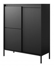 Visoka komoda Senso 3D - Črna