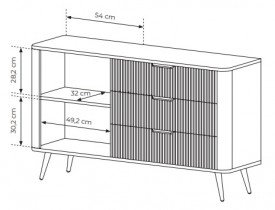 Laski meble - Komoda Lante D - 138 cm - bež