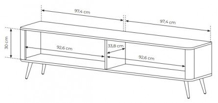 Laski meble - TV komoda Lante E - 200 cm 2D - bež