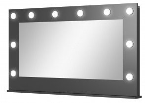 Laski meble - Toaletna mizica Ada z ogledalom z LED osvetlitvijo - antracit
