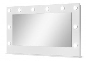 Laski meble - Toaletna mizica Ada z ogledalom z LED osvetlitvijo - bela 