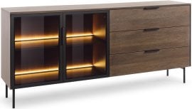 Komoda Lumi C - dunin hrast/črna