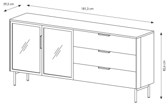 Laski meble - Komoda Lumi C - dunin hrast/črna