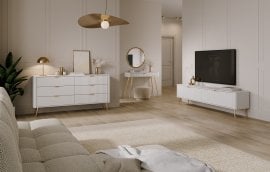 Dnevna soba in spalnica Lante - bela