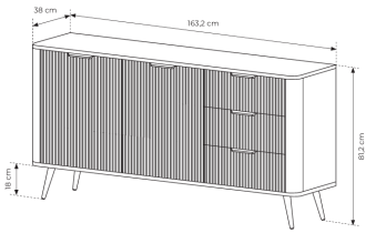 Laski meble - Komoda Lante C - bela