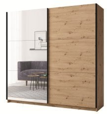 Garderobna omara z drsnimi vrati z ogledalom Arsen III 10 - hrast artisan