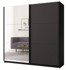Garderobna omara z drsnimi vrati z ogledalom Arsen III 10 - grafit