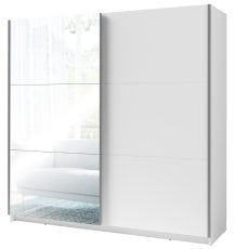Garderobna omara z drsnimi vrati z ogledalom Arsala III 11 - bela