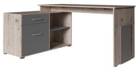 Kotna pisalna miza Como II 60 - hrast Wellington/grafit