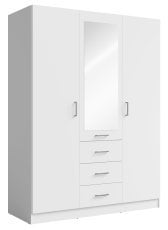 Garderobna omara z ogledalom Konzo 19 3D3SZ - bela