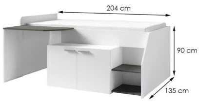 Meblosiek - Postelja z mizo in omarico Multi II 38 2D - 90x200 cm
