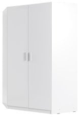 Garderobna kotna dvovratna omara Snow 06 B - bela 