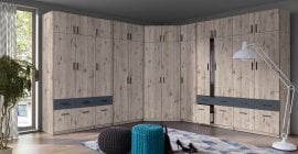 Modularna garderoba Snow - hrast Wellington/grafit