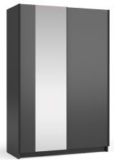 Garderobna omara z drsnimi vrati z ogledalom Sofia 08 - črna 