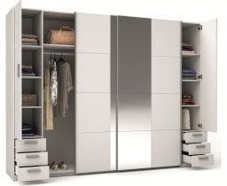 Meblosiek - Garderobna omara z ogledalom s predali Store III 21 B 4D
