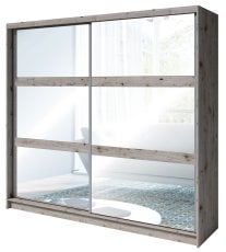 Garderobna omara z drsnimi vrati z ogledalom Togo 12 - hrast Wellington