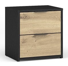 Komplet dveh nočnih omaric Upsala 23 B - črna grafit/hrast artisan 