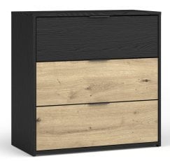 Komoda Upsala 27 B - črna grafit/hrast artisan 