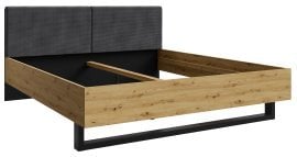 Postelja Upsala 31 B - 160x200 cm - črna grafit/hrast artisan 