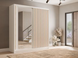 Garderobna omara z drsnimi vrati Aluna 11 - 200 cm - bela