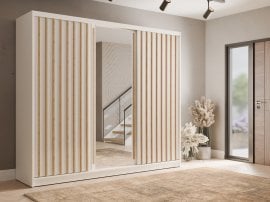 Garderobna omara z drsnimi vrati Aluna 13 - 250 cm - bela