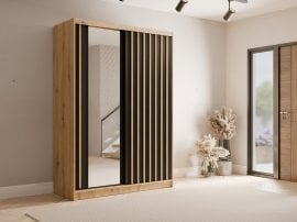 Garderobna omara z drsnimi vrati Aluna 10 - 150 cm - artisan hrast