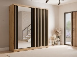 Garderobna omara z drsnimi vrati Aluna 11 - 200 cm - artisan hrast