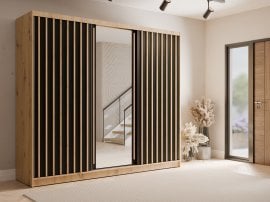 Garderobna omara z drsnimi vrati Aluna 13 - 250 cm - artisan hrast