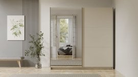 Garderobna omara z drsnimi vrati Arsola 10 - 150 cm - sand beige