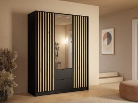 Garderobna omara Katania 19 - 150 cm - črna