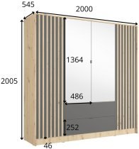 Meblosiek - Garderobna omara Katania 20 - 200 cm - artisan hrast